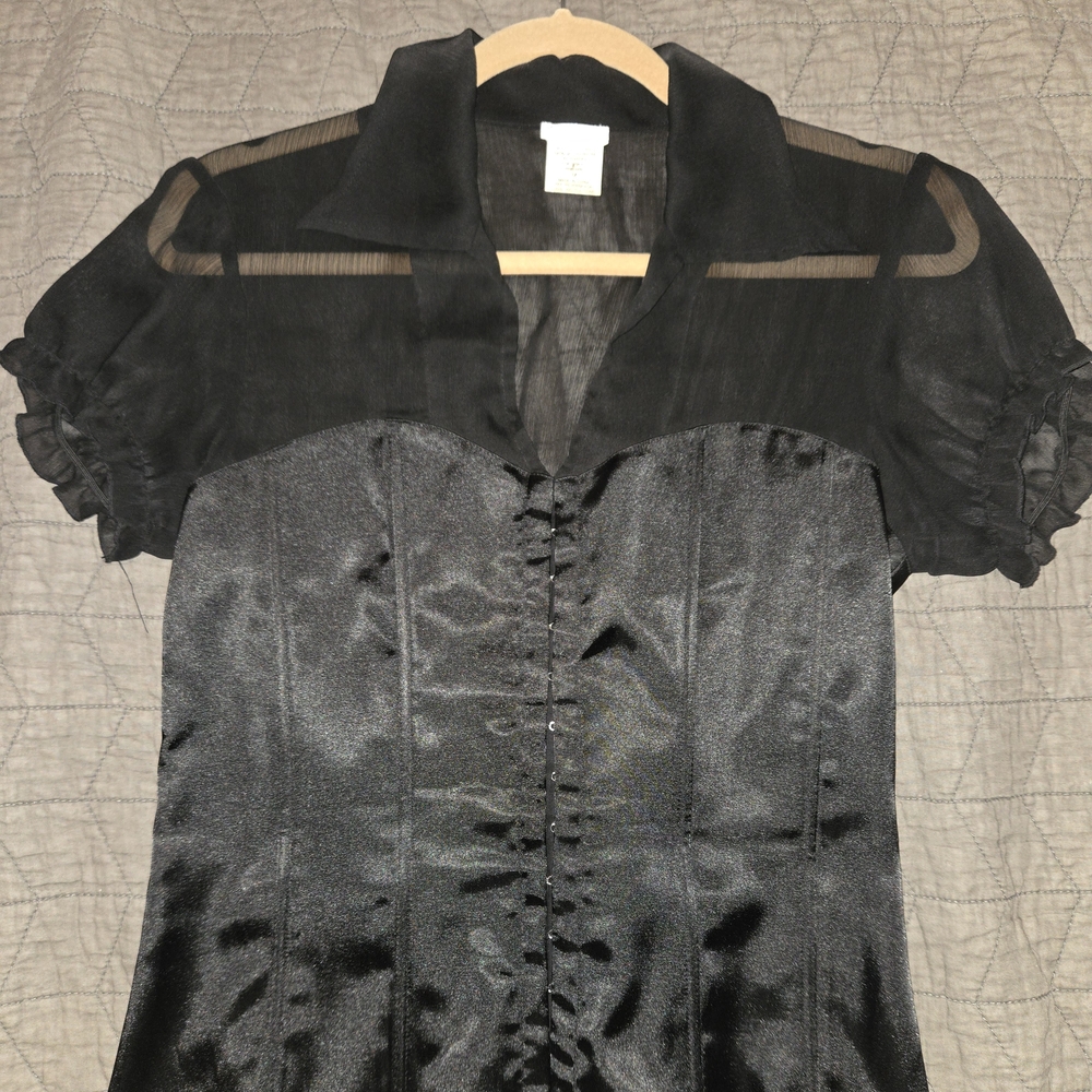 Studio Y Black Sheer Top